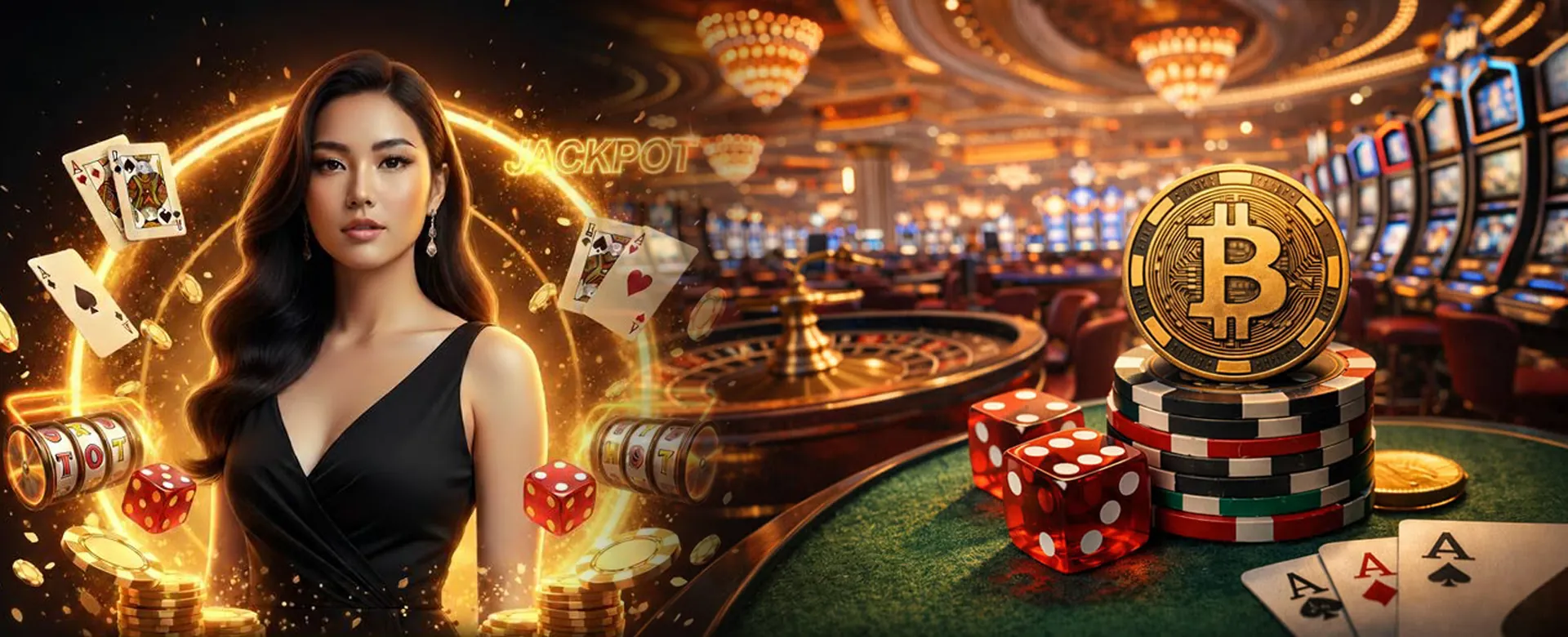 Poneclub Casino online gaming platform with golden elements and excited players